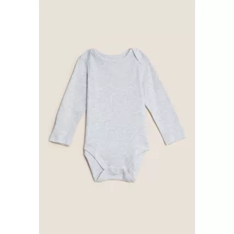 F&F hosszú ujjú BODY - Szürke - 6-9 hónapos