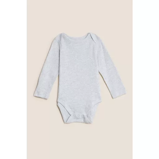 F&F hosszú ujjú BODY - Szürke - 6-9 hónapos