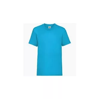   Fruit of the Loom Girls Softspun LÁNY környakú, rövid ujjú, póló - Azúr kék - 9-11 éves