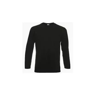   Fruit of the Loom Valueweight GYEREK hosszú ujjú, környakú póló - Fekete - 3-4 éves