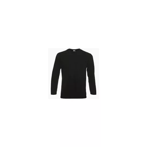 Fruit of the Loom Valueweight GYEREK hosszú ujjú, környakú póló - Fekete - 3-4 éves