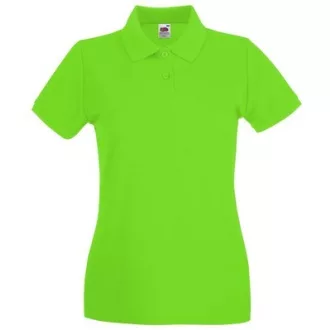   Fruit of the Loom Lady Fit NŐI galléros, rövid ujjú, póló - Lime zöld - M