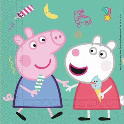 Peppa Malac - Peppa Pig Messy Play Parti Szalvéta - 33 cm x 33 cm, 20 db-os