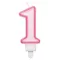 Rózsaszín Keretes 1-es Szülinapi Gyertya Tartóval