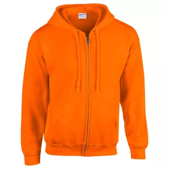   Gildan 18600 férfi zipzáras kapucnis pulóver – Safety Orange – M