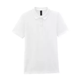   Gildan Ring Spun NŐI galléros rövid ujjú póló - Fehér - XL