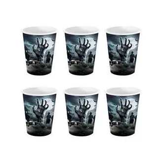 Rémisztő Temető Mintás Papír Parti Pohár - 240 ml, 6 db-os – Halloween