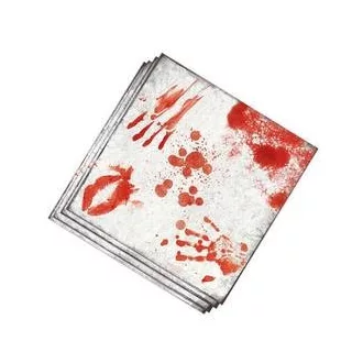   Véres Lenyomat Mintás Papír Parti Szalvéta - 33 cm x 33 cm, 12 db-os