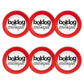   Boldog Szülinapot Sebességkorlátozó Szülinapi Parti Tányér - 23 cm, 6 db-os