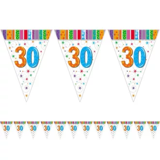 30-as Radiant Szülinapi Zászlófüzér - 5 m