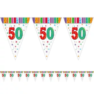 50-es Radiant Szülinapi Zászlófüzér - 5 m