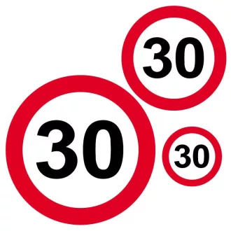   30-as Sebességkorlátozó Számos Szülinapi Matrica Csomag - 8 db-os
