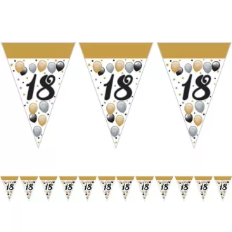   18-as Számos Szülinapi Elegáns Léggömbös Parti Zászlófüzér - 5 m