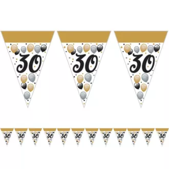   30-as Számos Szülinapi Elegáns Léggömbös Parti Zászlófüzér - 5 m