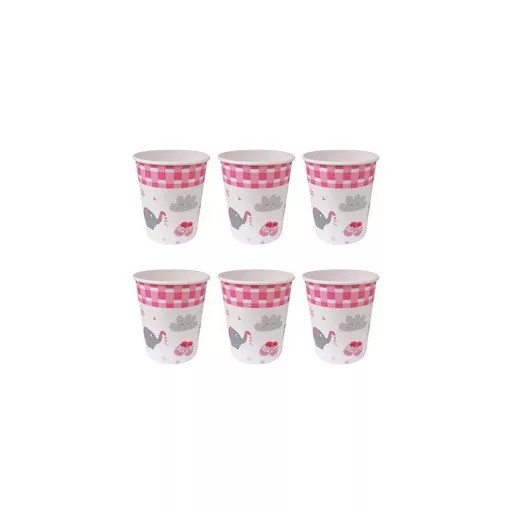 Rózsaszín Elefántos Parti Papír Pohár - 250 ml, 6 db-os