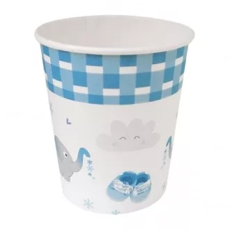 Kék Elefántos Parti Papír Pohár - 250 ml, 6 db-os