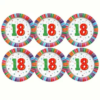18-as Szülinapi Radiant Parti Tányér, 23 cm-es, 6 db-os