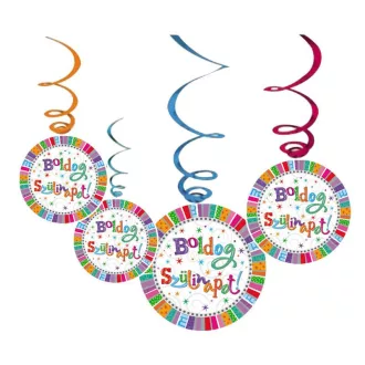 Boldog Szülinapot Radiant Parti Spirális Függő Dekoráció - 6 db-os – Boldog Szülinapot Party