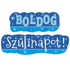 Boldog Szülinapot! Kék Fiús Banner - 148 cm x 27 cm