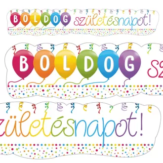 Boldog Szülinapot! Streamers Parti Banner - 148 cm x 27 cm – Boldog Szülinapot Party
