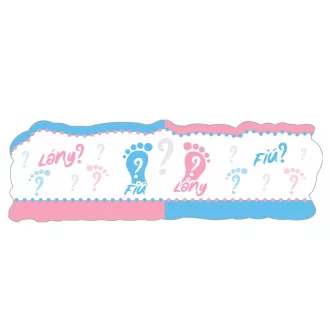 Fiú vagy Lány Babaváró Parti Banner 90 cm x 27 cm