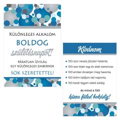   Boldog Születésnapot! Kék pasztell Konfettis Boros Üveg Címke, 2 db-os