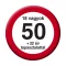 Nem vagyok 50... Sebességkorlátozó Szülinapi Kitűző - 5,5 cm