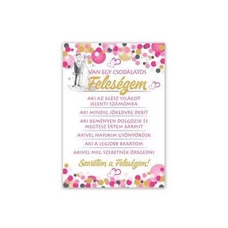 Tábla, csodálatos feleségem 21x30 cm