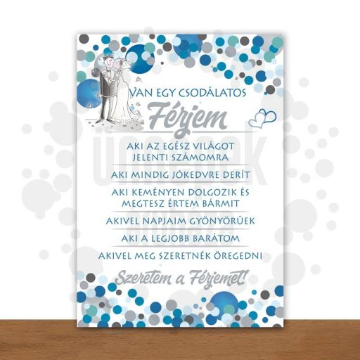 Csodálatos Férjem Ajándék Tábla 21x30 cm