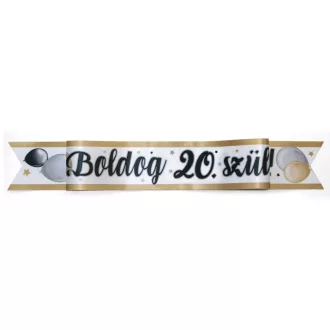   Boldog 20. Szülinapot Elegáns Léggömbös Parti Vállszalag