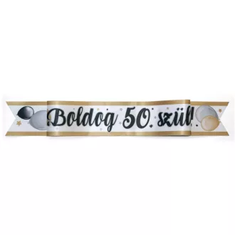   Boldog 50. Szülinapot Elegáns Léggömbös Parti Vállszalag