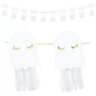 Szellem Dekorációs Füzér Halloween-re - 130 cm