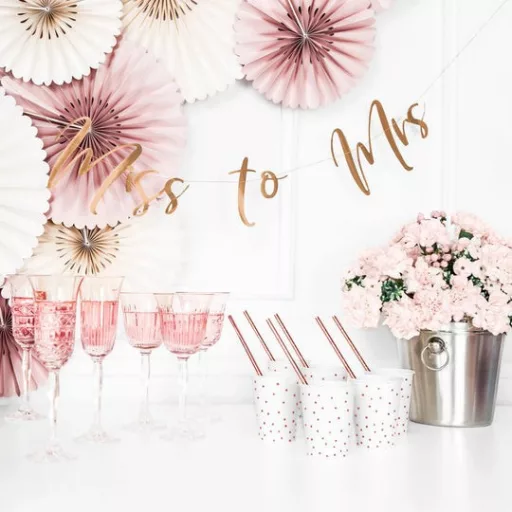 Miss to Mrs Rosegold Dekorációs Esküvői Füzér - 2 m-es
