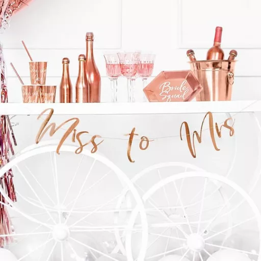 Miss to Mrs Rosegold Dekorációs Esküvői Füzér - 2 m-es