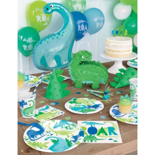 Dínós - Dinosaur Szülinapi Parti Kalap - 8 db-os
