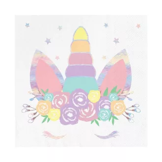 Cuki Unikornis Parti Szalvéta - 33 cm x 33 cm, 10 db-os