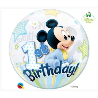22 inch-es Disney Bubbles Mickey Mouse Első Szülinapi Lufi