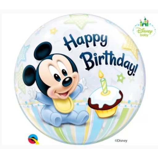 22 inch-es Disney Bubbles Mickey Mouse Első Szülinapi Lufi