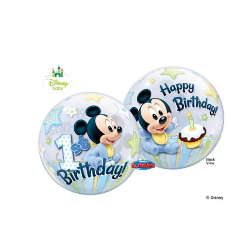 22 inch-es Disney Bubbles Mickey Mouse Első Szülinapi Lufi