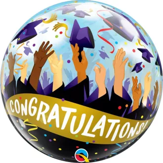   22 inch-es Gratulálok - Congratulations Grad Caps Bubble Lufi Ballagásra