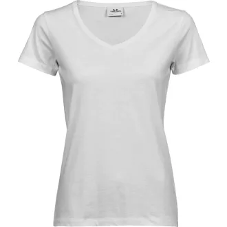 TeeJays Femme NŐI rövid ujjú V-nyakú póló - Fehér XS