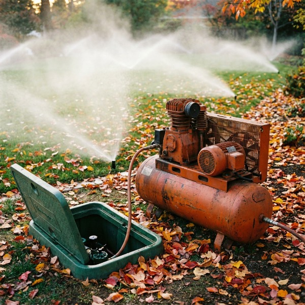 Hogyan kell légteleníteni az öntözőrendszert kompresszorral tél előtt?